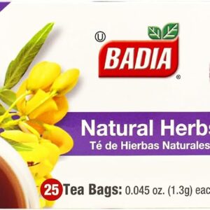 Badia Natural Herbs Tea 25 Tea Bags Herbal Blend