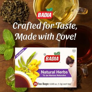 Badia Natural Herbs Tea 25 Tea Bags Herbal Blend