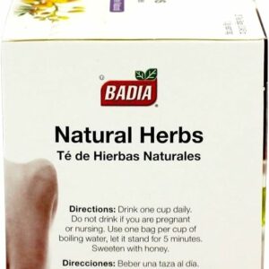 Badia Natural Herbs Tea 25 Tea Bags Herbal Blend