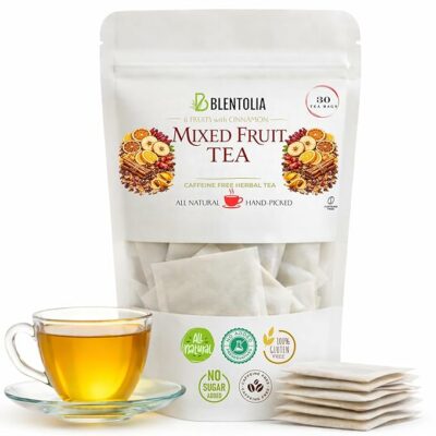 Blentolia Mixed Fruit Tea 100% Natural Herbal Fruit Blend 30 Tea Bags