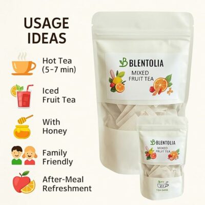 Blentolia Mixed Fruit Tea 100% Natural Herbal Fruit Blend 30 Tea Bags