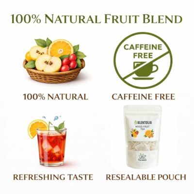 Blentolia Mixed Fruit Tea 100% Natural Herbal Fruit Blend 30 Tea Bags