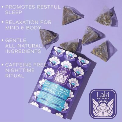 Dreamy Night Sleep Tea 18 Tea Bags Sleepytime Calming Tea Herbal Blend
