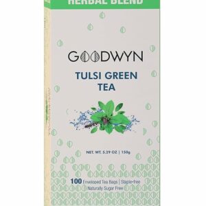 Goodwyn Herbal Tulsi Tea Bags Holy Basil Green Tea 100 Tea Bags