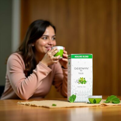 Goodwyn Herbal Tulsi Tea Bags Holy Basil Green Tea 100 Tea Bags