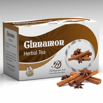 HERBOGANIC Cinnamon Herbal Tea Digestion Support and Immune Boost 20 Tea Bags