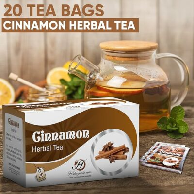 HERBOGANIC Cinnamon Herbal Tea Digestion Support and Immune Boost 20 Tea Bags