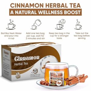 HERBOGANIC Cinnamon Herbal Tea Digestion Support and Immune Boost 20 Tea Bags