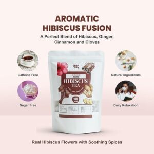 Hibiscus Tea Bags 100 count Hibiscus Tea with Ginger Cinnamon and Cloves