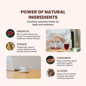 Hibiscus Tea Bags 100 count Hibiscus Tea with Ginger Cinnamon and Cloves