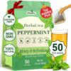 Hiihone Peppermint Tea Bags 50 Count Pure Peppermint Mint Tea
