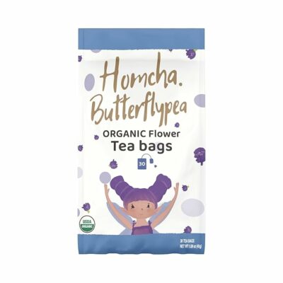 Homcha USDA Organic Butterfly Pea Flower Tea Bags 30 Herbal Tea Bags