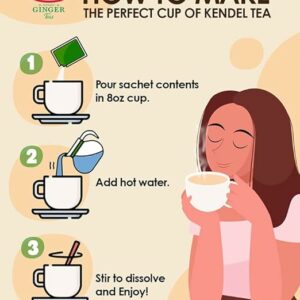 Kendel Instant Ginger Turmeric Tea Unsweetened Real Ginger Powder Drink 14 Sachets