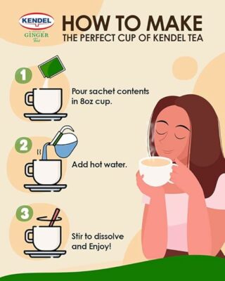 Kendel Instant Ginger Turmeric Tea Unsweetened Real Ginger Powder Drink 14 Sachets