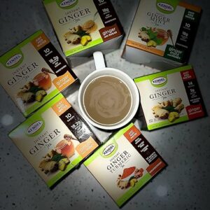 Kendel Instant Ginger Turmeric Tea Unsweetened Real Ginger Powder Drink 14 Sachets