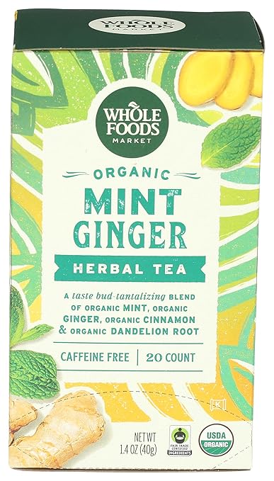 Organic Mint Ginger Herbal Tea 20 Tea Bags