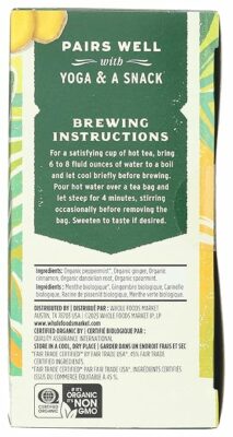 Organic Mint Ginger Herbal Tea 20 Tea Bags