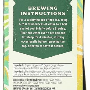 Organic Mint Ginger Herbal Tea 20 Tea Bags
