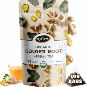 Oxify Organic Ginger Root Herbal Tea 100 Eco Friendly Tea Bags