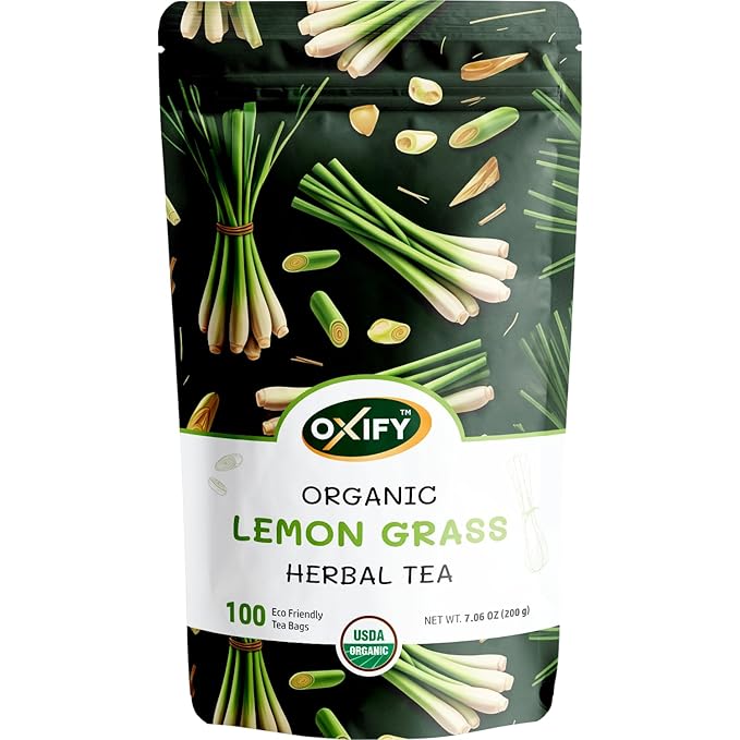 Oxify Organic Lemongrass Herbal Tea 100 Eco Friendly Tea Bags