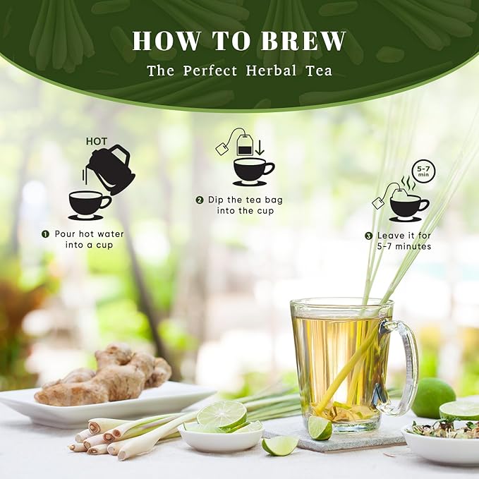 Oxify Organic Lemongrass Herbal Tea 100 Eco Friendly Tea Bags
