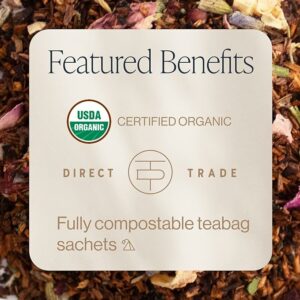Rishi Tea Bergamot Rose Herbal Tea Organic Caffeine Free 15 Sachet Bags