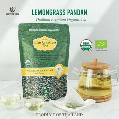 Suwirun Organic Lemongrass & Pandan Tea 25 Bags Product of Thailand