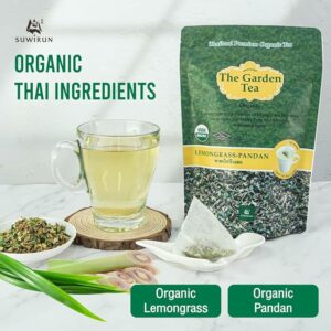 Suwirun Organic Lemongrass & Pandan Tea 25 Bags Product of Thailand
