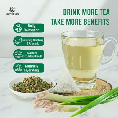 Suwirun Organic Lemongrass & Pandan Tea 25 Bags Product of Thailand
