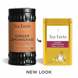 Tea Forte Ginger Lemongrass Premium Loose Leaf Herbal Tea Canister