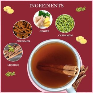 Tealeaf & Co Licorice Root Tea Blended with Organic Spices Pure Herbal Tea Bags