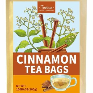 TeeLux Cinnamon Tea Bags Pure & Natural Cinnamon Herbal Tea 100 Teabags