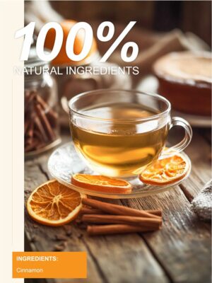 TeeLux Cinnamon Tea Bags Pure & Natural Cinnamon Herbal Tea 100 Teabags