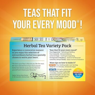 Twinings Herbal Tea Variety Pack 20 Count Pack of 1 Formerly Assorted Herbal