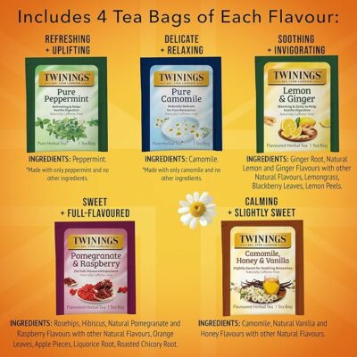 Twinings Herbal Tea Variety Pack 20 Count Pack of 1 Formerly Assorted Herbal