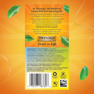 Twinings Herbal Tea Variety Pack 20 Count Pack of 1 Formerly Assorted Herbal