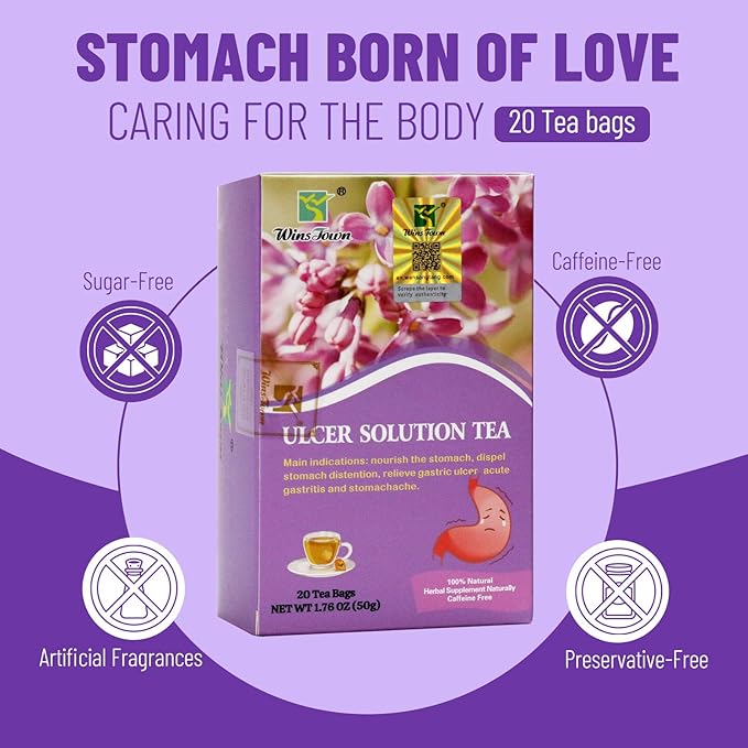 Wins Town Ulcer Solution Tea Regulate Gastritis Stomachache 20 Tea Bags Halal