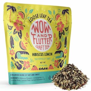 Wow and Flutter Hibiscus Lemon Loose Leaf Herbal Tea 1.75 oz Pouch