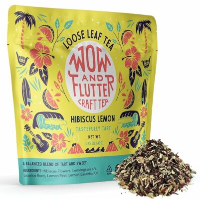 Wow and Flutter Hibiscus Lemon Loose Leaf Herbal Tea 1.75 oz Pouch
