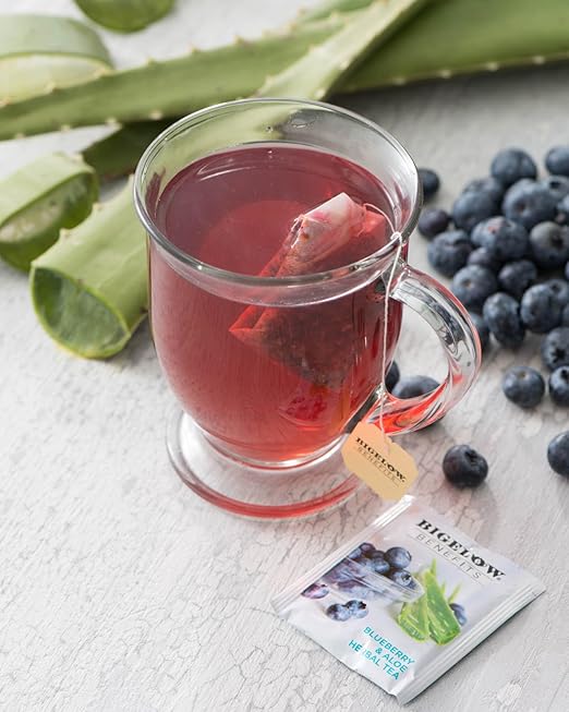 Bigelow Benefits Radiate Beauty Blueberry and Aloe Herbal Tea 18 Teabags