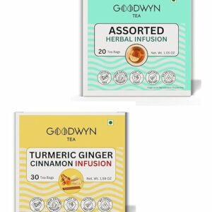 Goodwyn Turmeric Ginger Cinnamon Tea & Assorted Herbal Infusion 50 Total Tea Bags