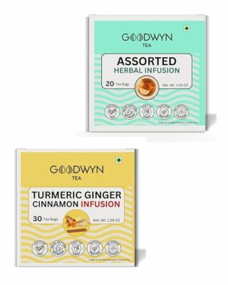 Goodwyn Turmeric Ginger Cinnamon Tea & Assorted Herbal Infusion 50 Total Tea Bags