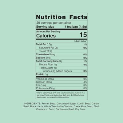 Kappah Fennel Tea Bags Organic Supports Digestion and Reduces Bloating 25 Teabags