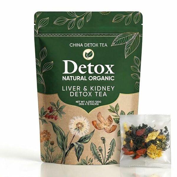 Liver & Kidney Detox Tea Organic Tea with 6 Natural Herbal Ingredients 12 Teabag
