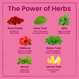 Namaste Chai Clear Skin Herbal Tulsi Tea With Hibiscus and Rose Petals 16 Sachets