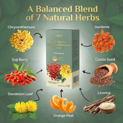 OsakaSip Goji Berry Chrysanthemum Tea Kidney Support 15 Tea Bags
