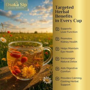OsakaSip Goji Berry Chrysanthemum Tea Kidney Support 15 Tea Bags