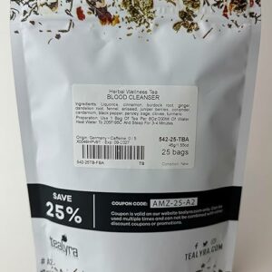Tealyra Blood Cleanser Tea 25 Bags Wellness Detox