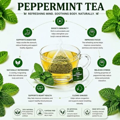 AVYROMA Premium Organic Peppermint Tea 30 Teabags