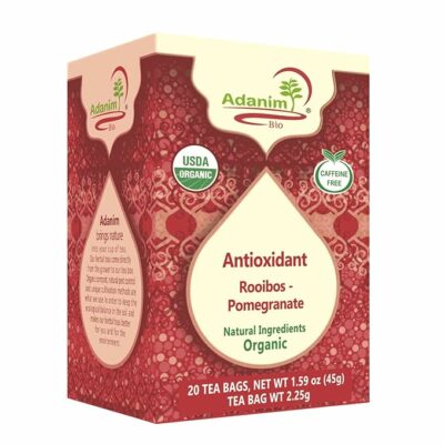 Adanim Bio Organic Rooibos Pomegranate Tea Bags Caffeine Free 20 Teabags